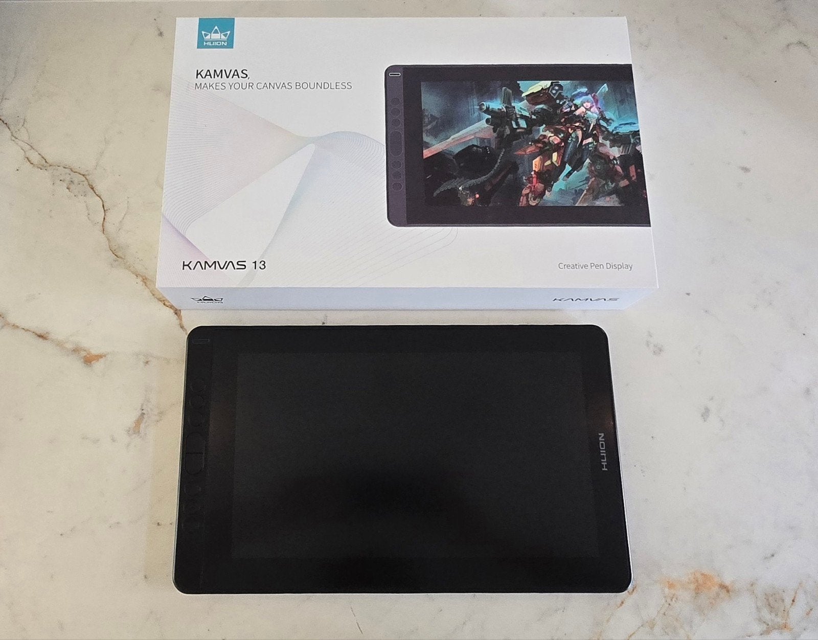 Huion Kamvas 13 Professionele Tekentablet scherm Krasvrij!, Ophalen of Verzenden, Zo goed als nieuw