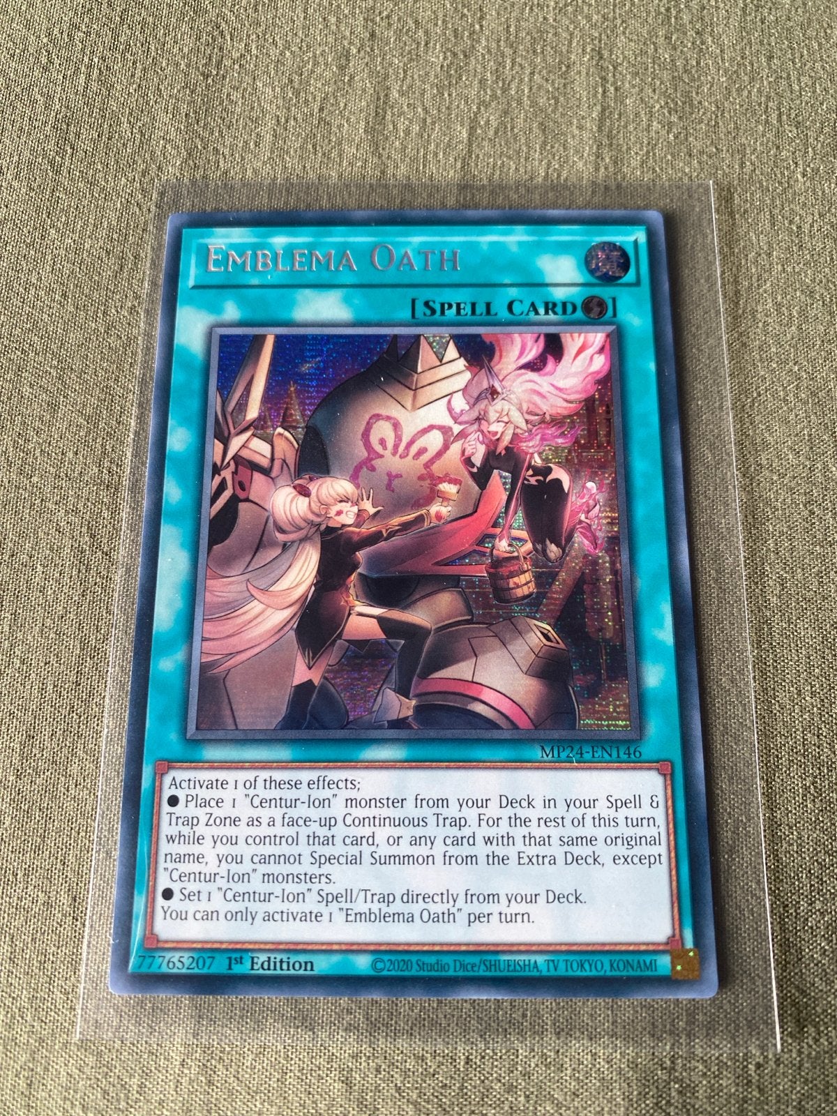 Yu-Gi-Oh! Emblema Oath MP24-EN146 1st Edition, Ophalen of Verzenden, Zo goed als nieuw, Losse kaart