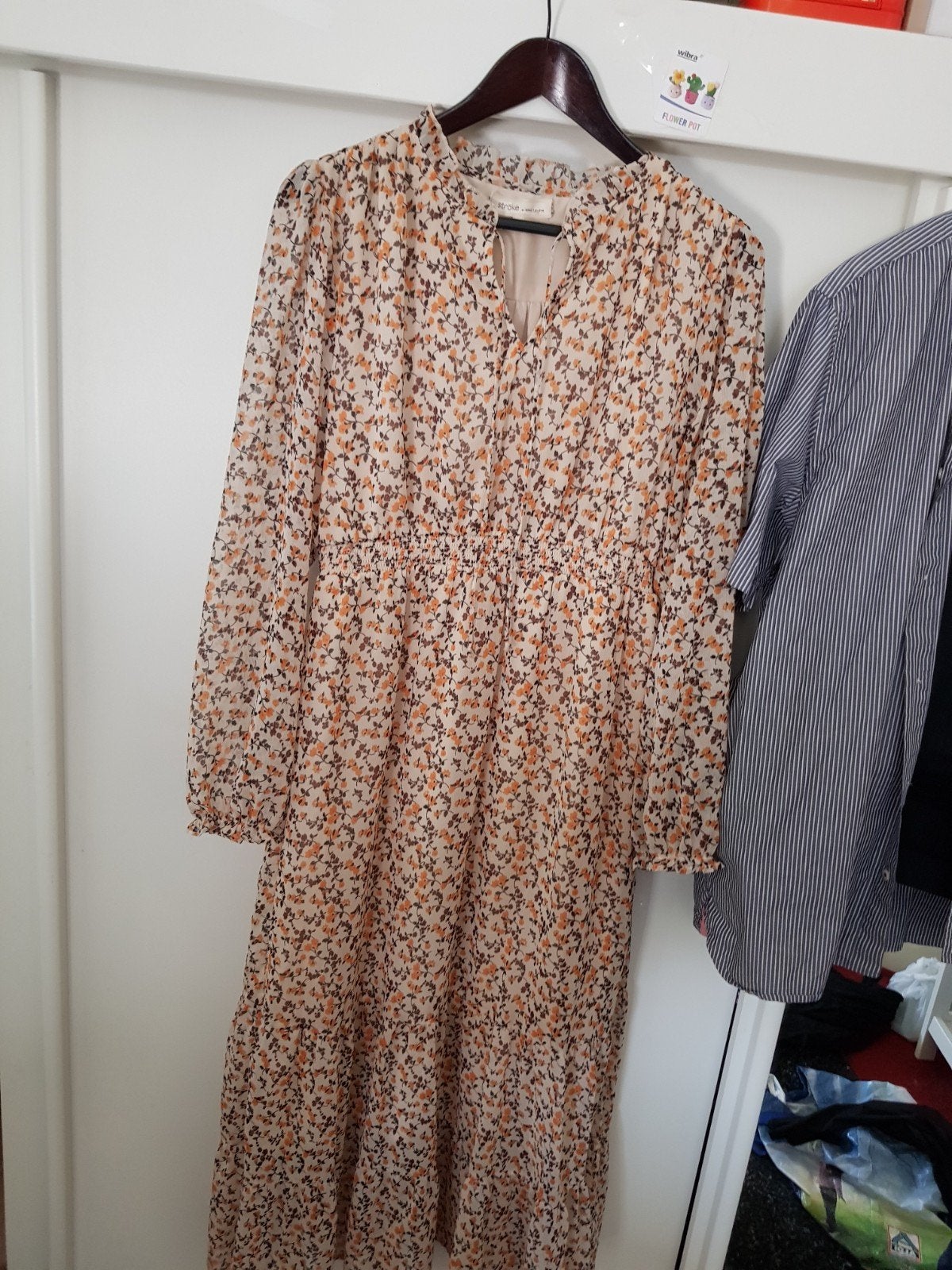 stroke  mooie  jurk mt 42, Kleding | Dames, Jurken, Verzenden, Nieuw, Maat 42/44 (L), Onder de knie