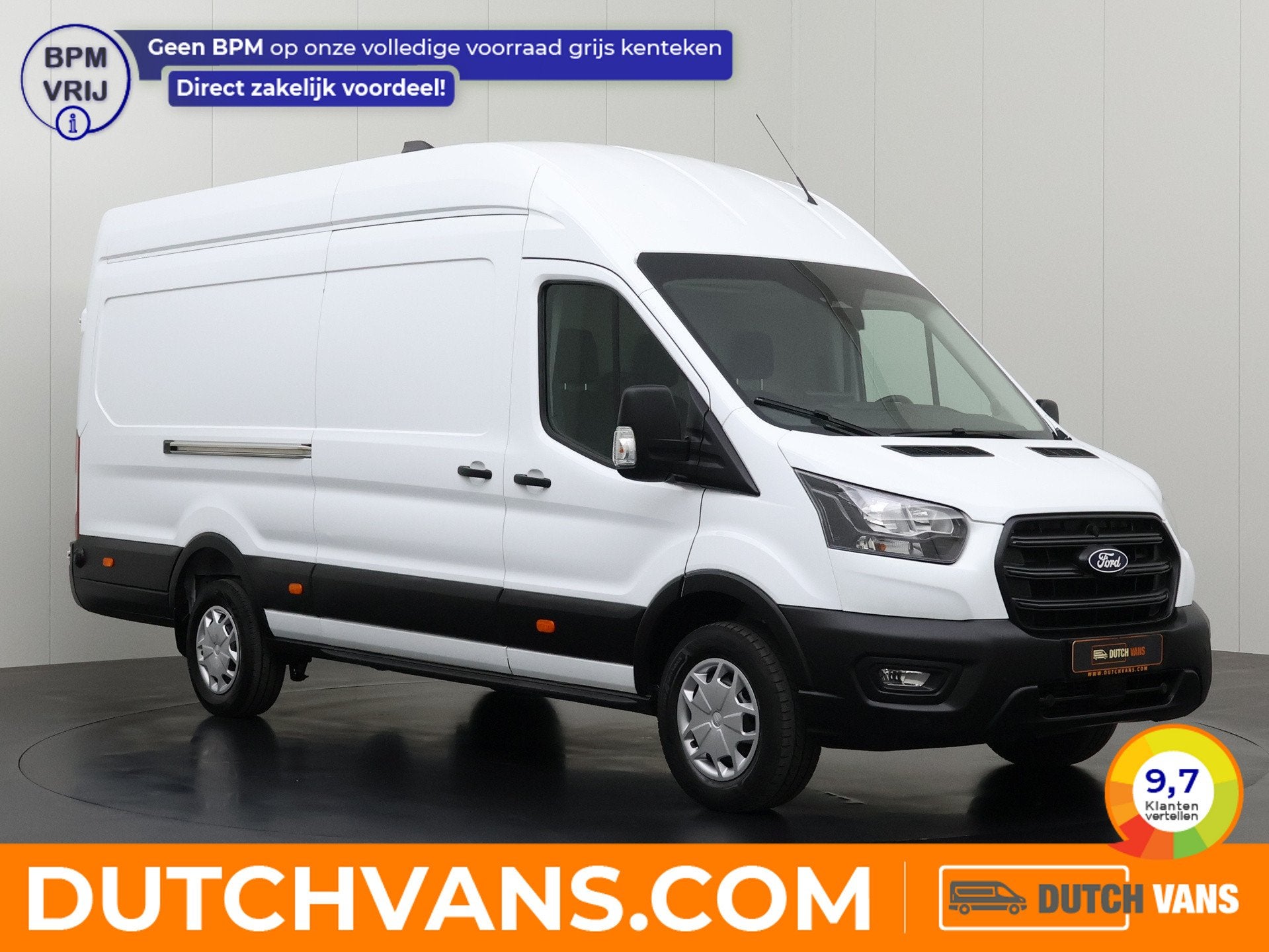 Ford Transit 2.0TDCi 130PK L4H3 Jumbo | Multimedia | Camera, Gebruikt, 2500 kg, Wit, Multifunctioneel stuurwiel