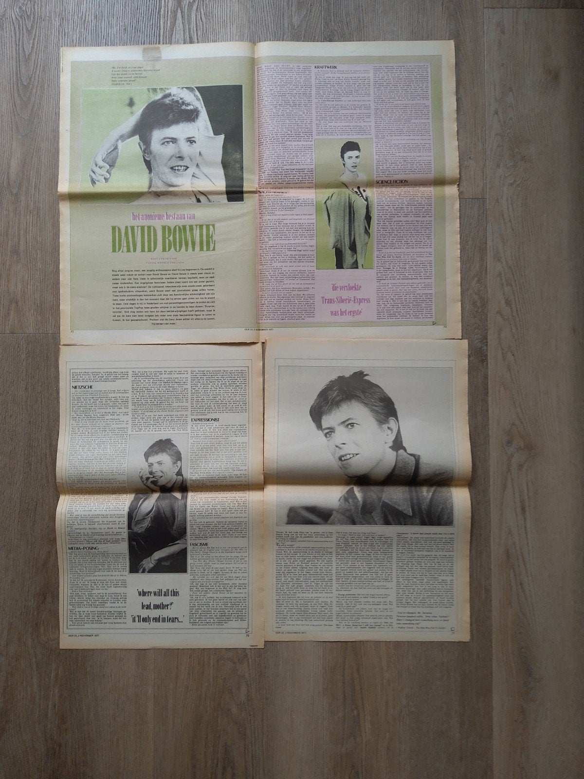 David Bowie:     A3  formaat, Ophalen of Verzenden, Zo goed als nieuw, Boek, Tijdschrift of Artikel