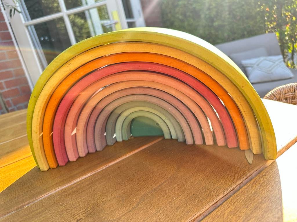 Grimms regenboog pastel - Houten speelgoed, Kinderen en Baby's, Speelgoed | Houten speelgoed, Ophalen of Verzenden, Gebruikt, Overige typen