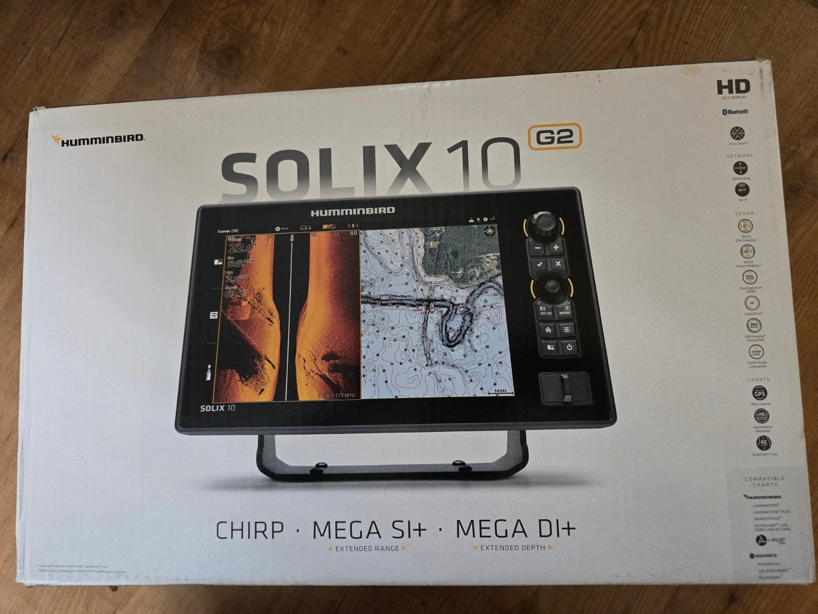 Humminbird Solix 10 G2 MEGA SI MEGA DI Fishfinder, Ophalen of Verzenden, Zo goed als nieuw, Kaartplotter of Fish Finder