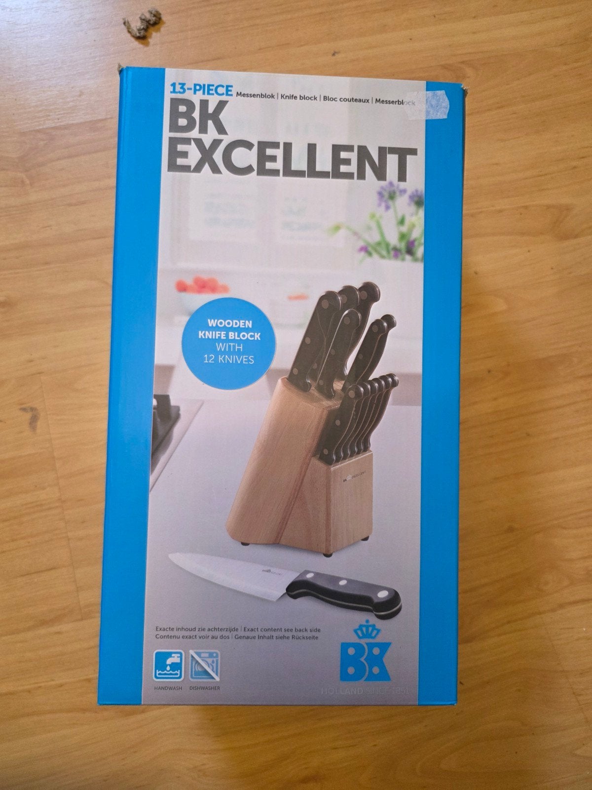 BK Excellent 13-delige Messenset met Houten Blok, Los bestek, Nieuw, Ophalen of Verzenden, Messenset