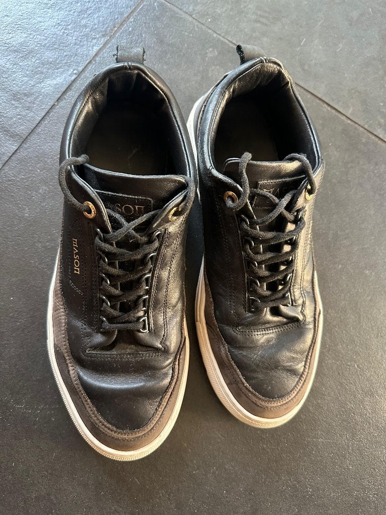 Mason Garements 47 /Zwart Leer, Zwart, Ophalen of Verzenden, Sneakers of Gympen, Gedragen