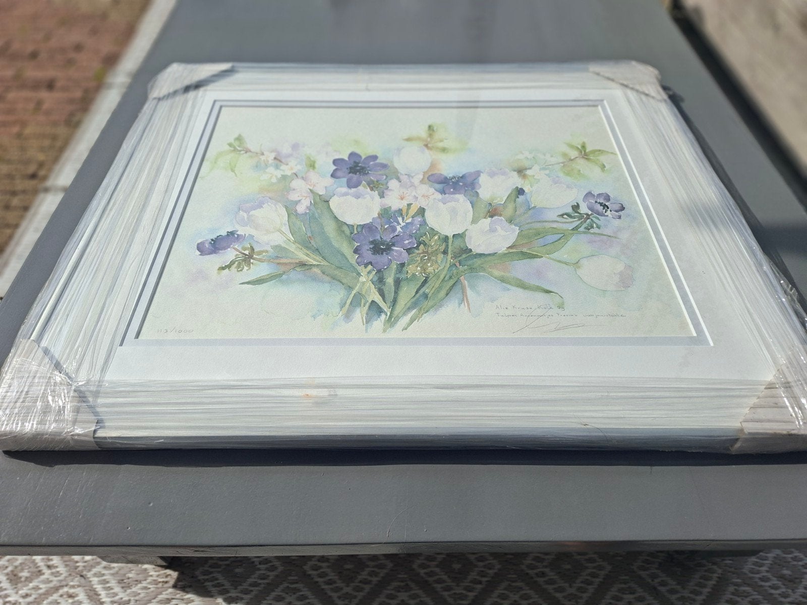 Alie Kruse-Kolk '89 - Tulpen, Anemonen, Fresia's, Bloemen, Realistisch, Gedateerd, Ophalen of Verzenden