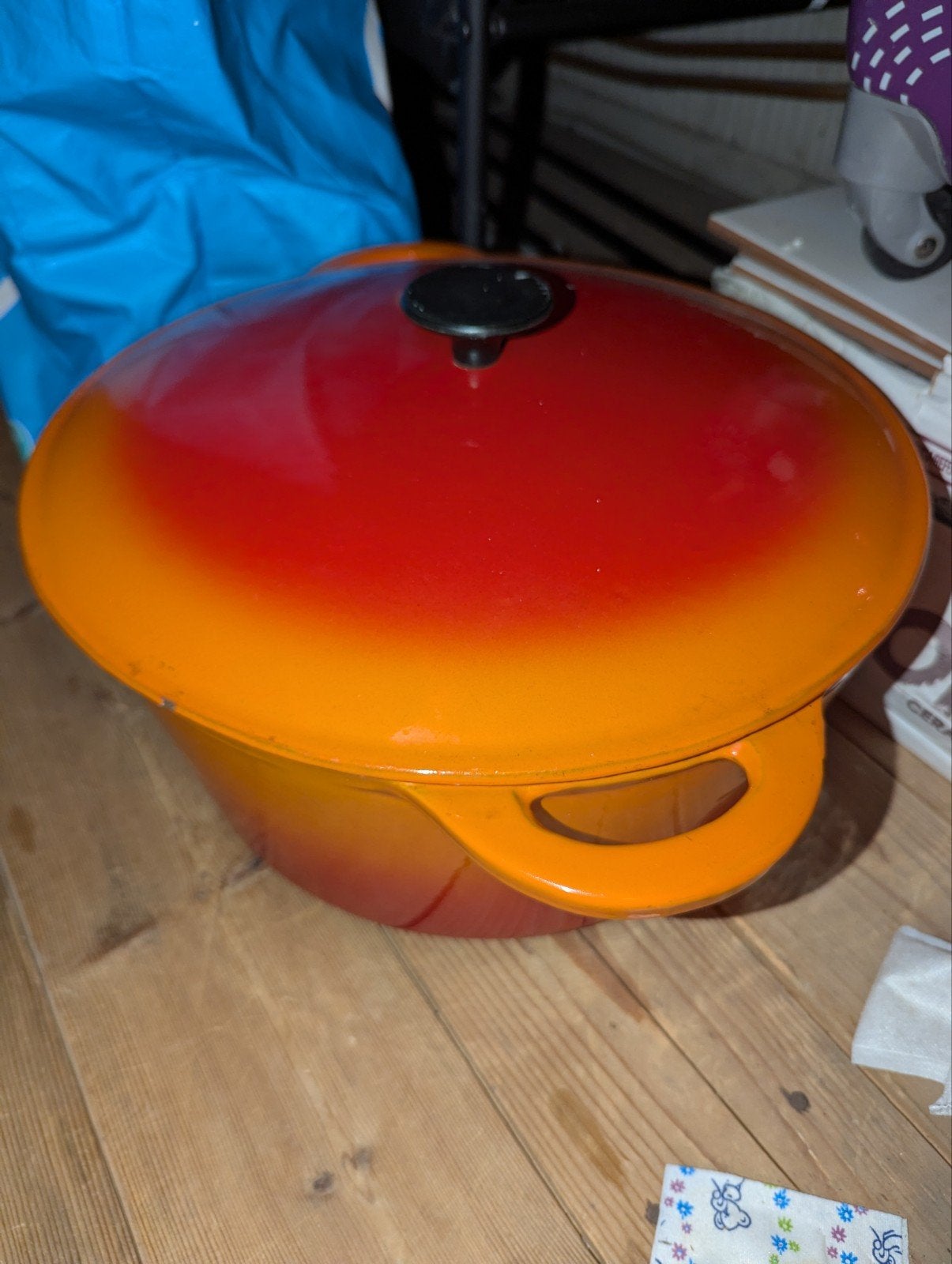 Oude geëmailleerde gietijzeren braadpan - Inductie geschikt, Ophalen, Gebruikt, Braadpan, Gietijzer