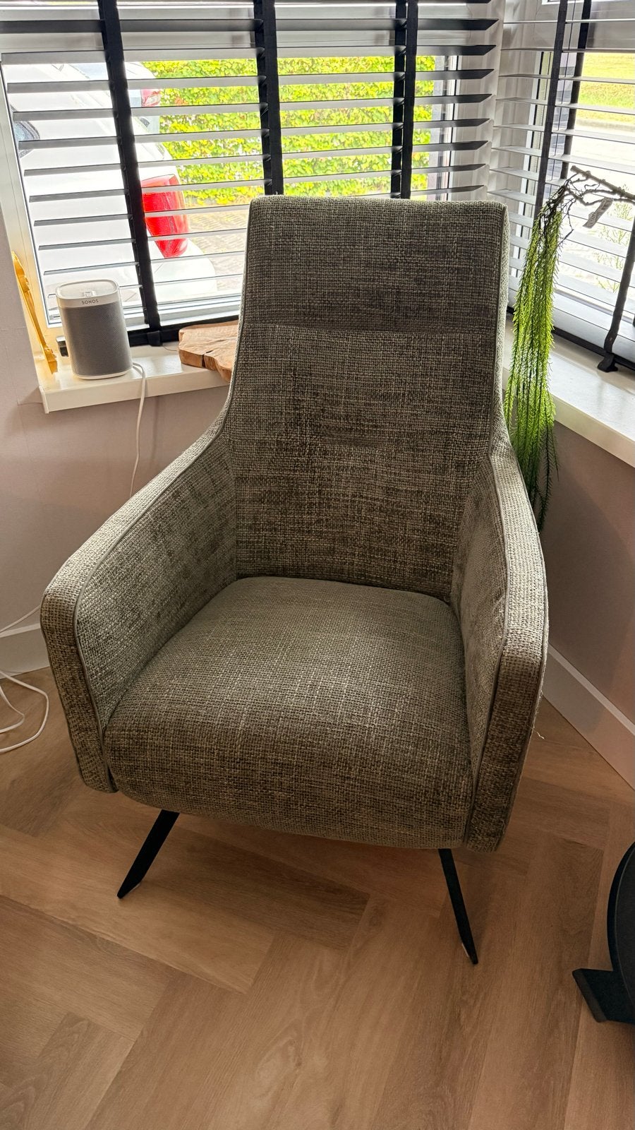 Montel Blis fauteuil in groen/forest stof, Ophalen, Gebruikt, 75 tot 100 cm, Stof
