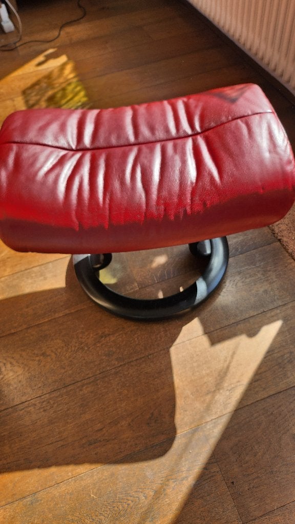 Stressless hocker rood leer, Ophalen, Minder dan 50 cm, 50 tot 75 cm, Leer