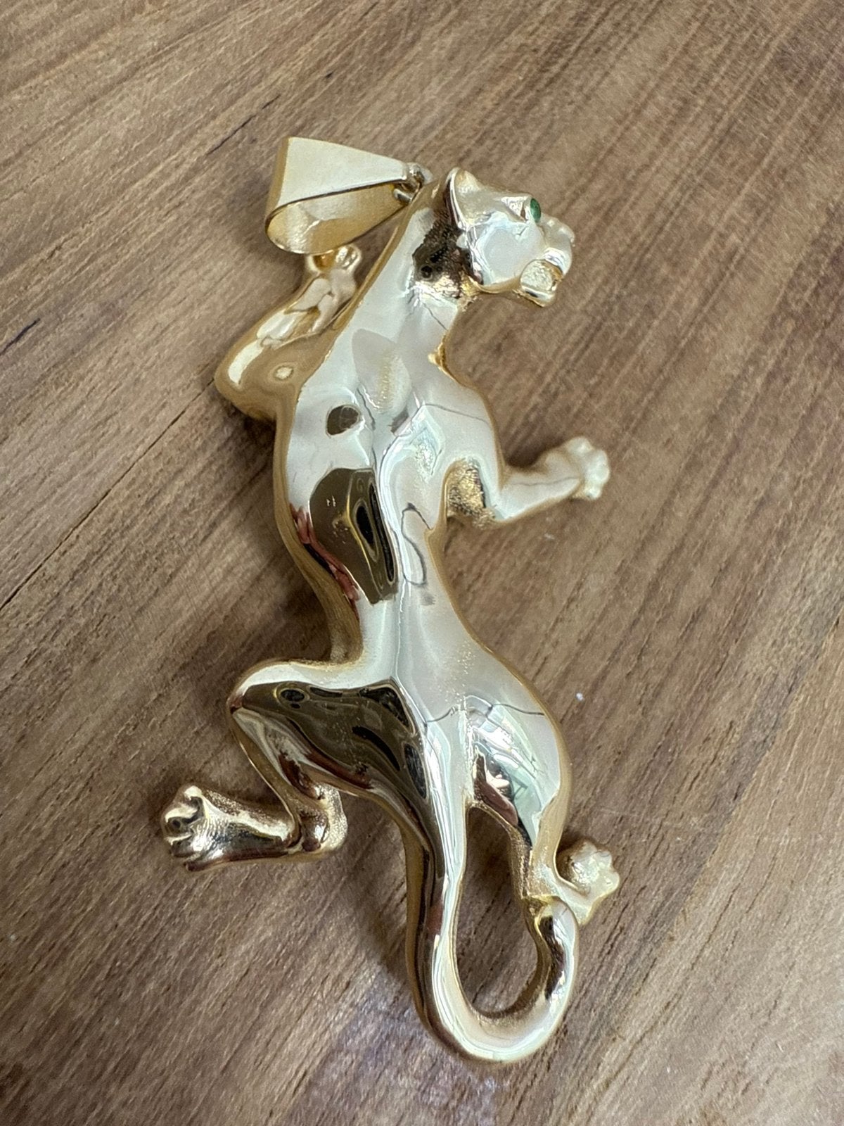 Prachtige 14 karaats gouden panter hanger 5.6 cm, Ophalen of Verzenden, Nieuw, Goud