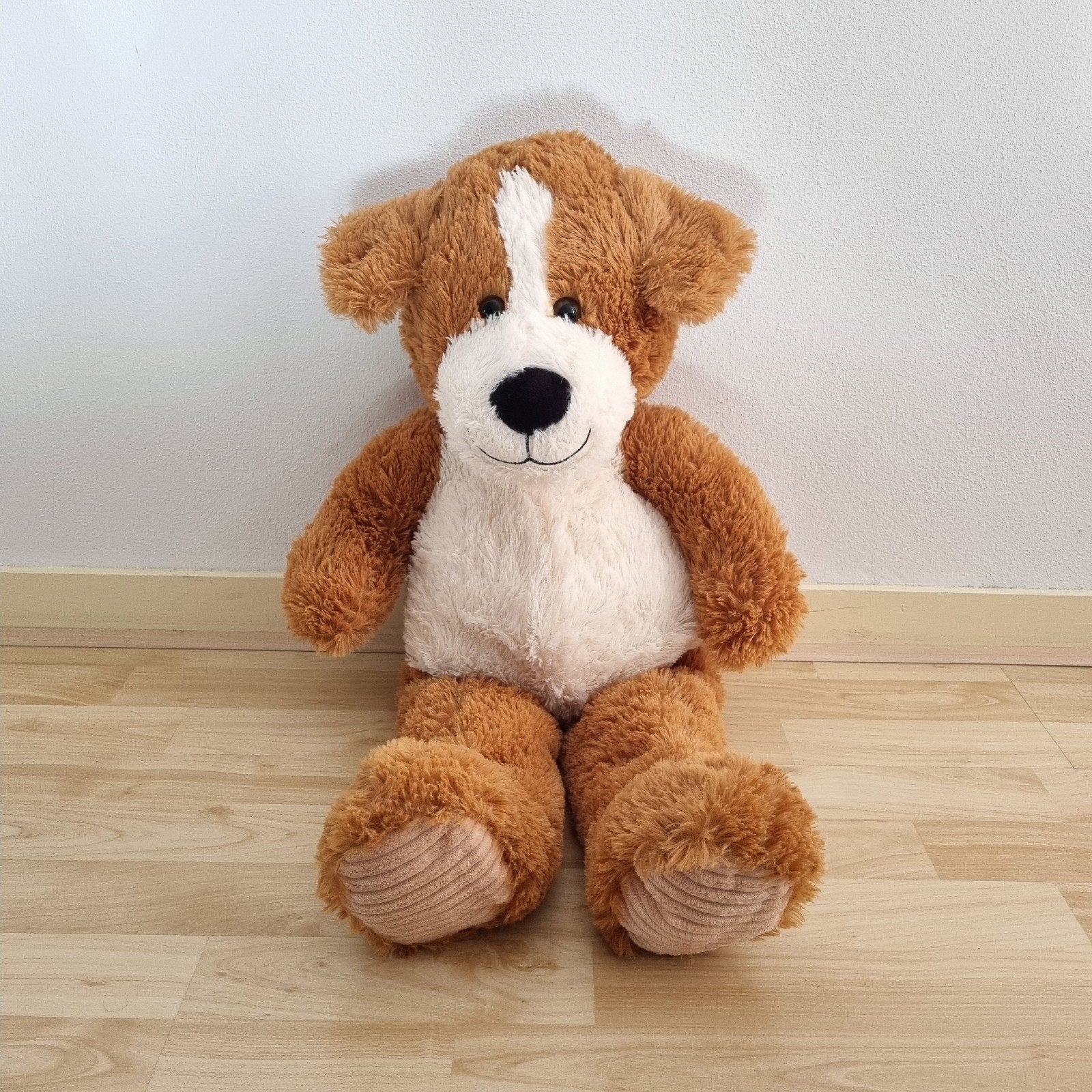 Grote bruine knuffel hond 77 cm liggend, Ophalen of Verzenden, Nieuw, Hond