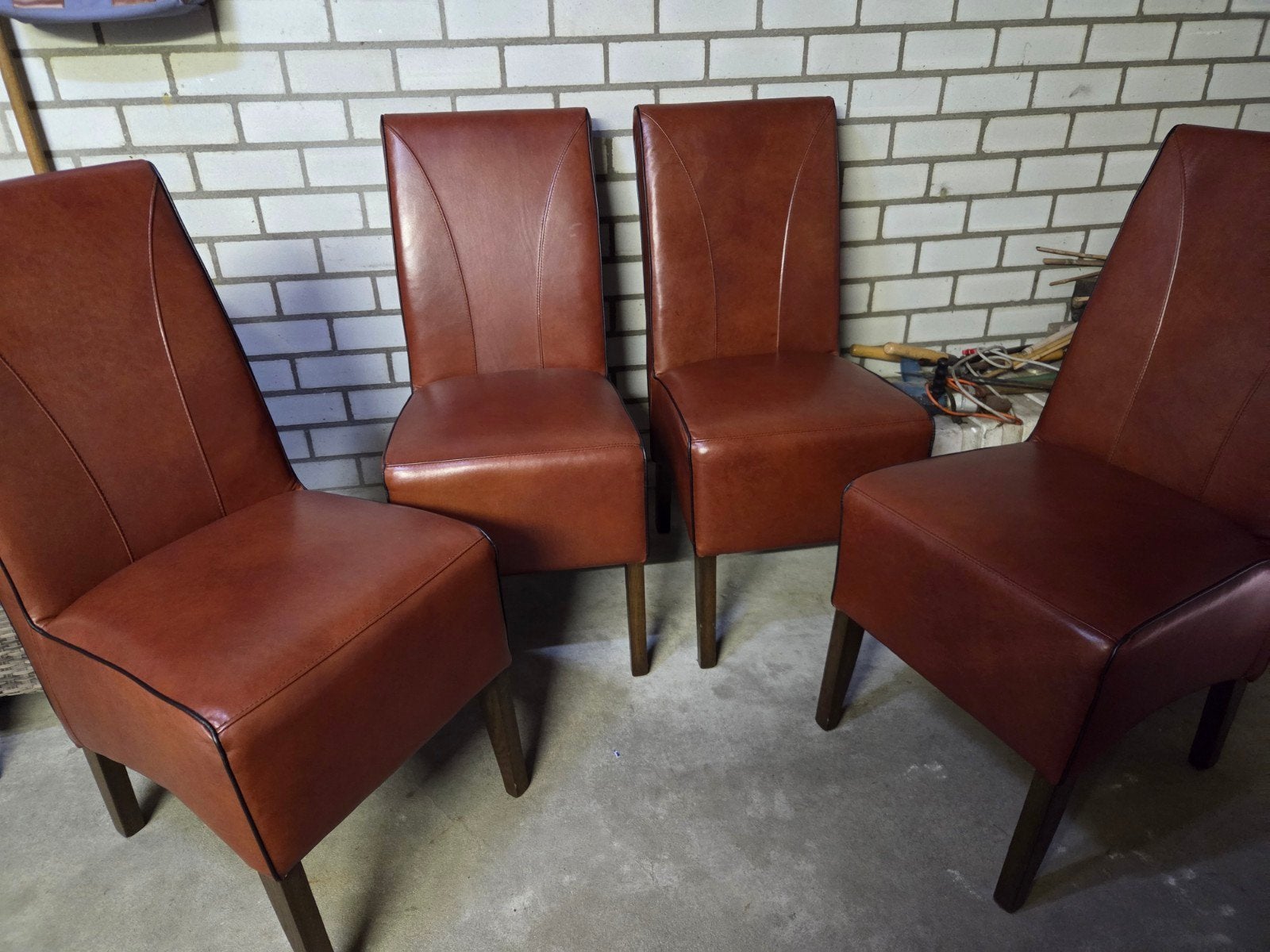Eetkamerstoelen goede kwaliteit leer, Huis en Inrichting, Ophalen, Minder dan 50 cm, Minder dan 75 cm, Leer