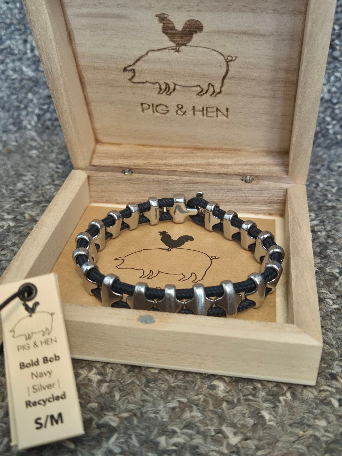 Pig & Hen Bold Bob Heren Armband S/M 17cm, Ophalen of Verzenden, Zo goed als nieuw, Zilver