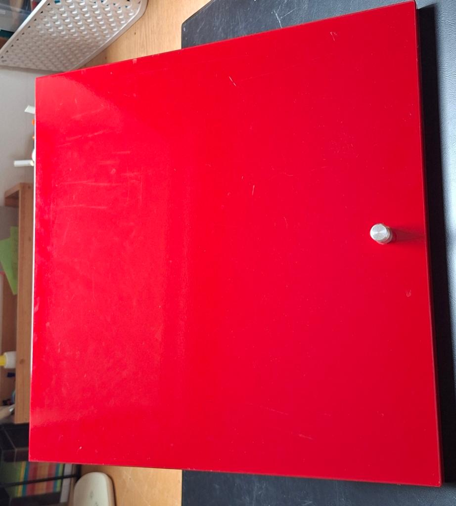 2x rood deurtje voor IKEA Kallax kast, Ophalen of Verzenden, Gebruikt, Hout, Rood