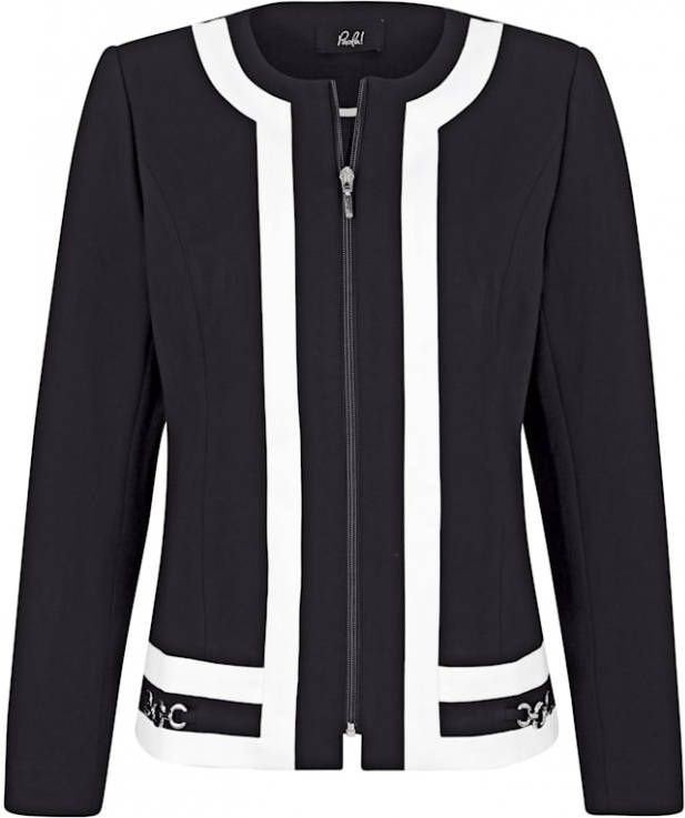 Paola Blazer met contrastkleurige details zwart/wit maat 46, Kleding | Dames, Jasjes, Kostuums en Pakken, Ophalen, Maat 46/48 (XL) of groter