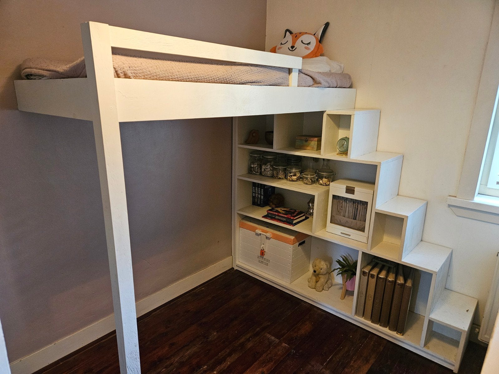 Half hoogslaper met Trapkast, Ophalen, Gebruikt, Hoogslaper, Minder dan 160 cm