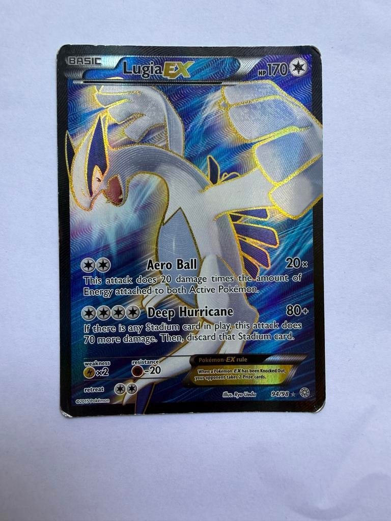 Lugia EX Pokémon Kaart - Full Art (94/98), Ophalen of Verzenden, Gebruikt, Losse kaart, Foil