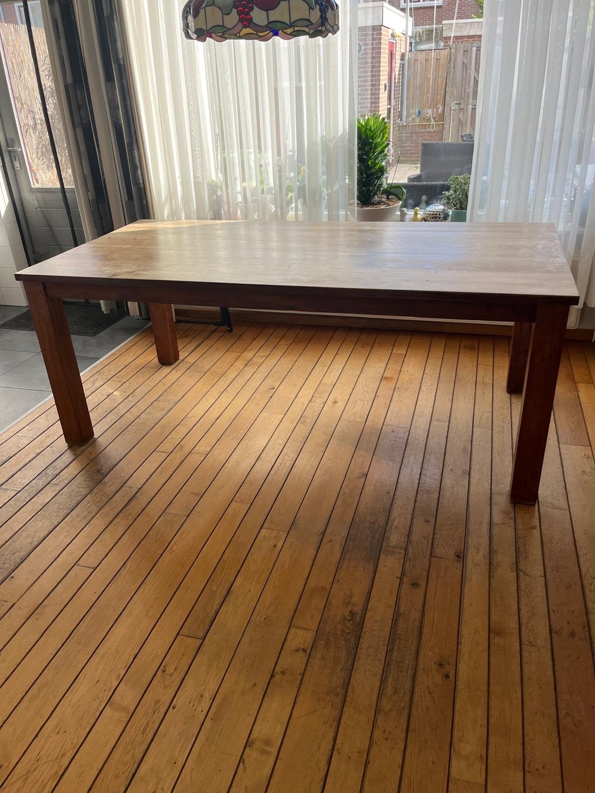 Houten eettafel 200x100 cm - Opknapper, Huis en Inrichting, Ophalen, Gebruikt, Vijf personen of meer, 150 tot 200 cm