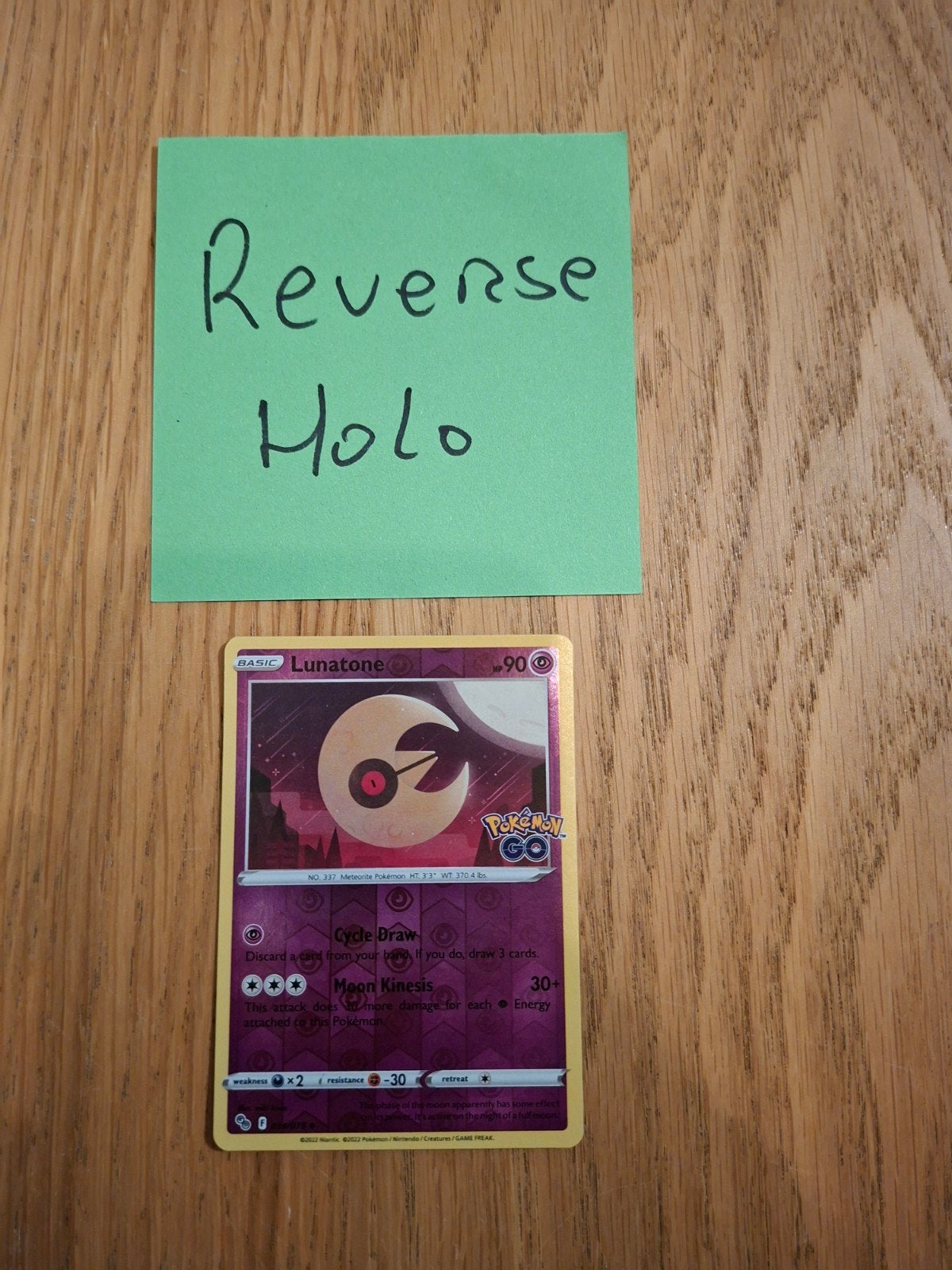 Lunatone 034/078 Pokemon GO, Hobby en Vrije tijd, Ophalen of Verzenden, Zo goed als nieuw