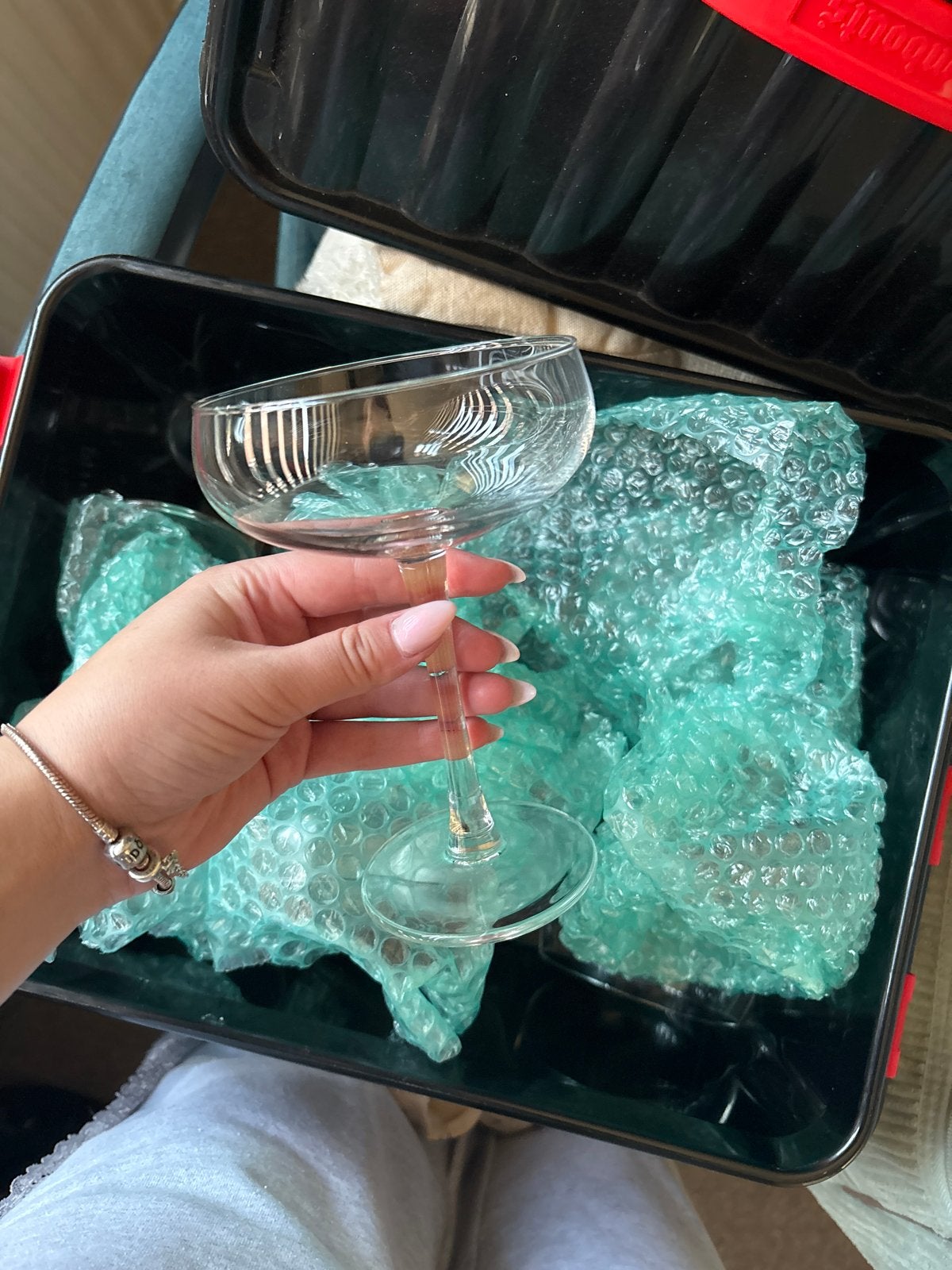 10 stuks cocktail glazen, Ophalen of Verzenden, Zo goed als nieuw, Glas, Wit