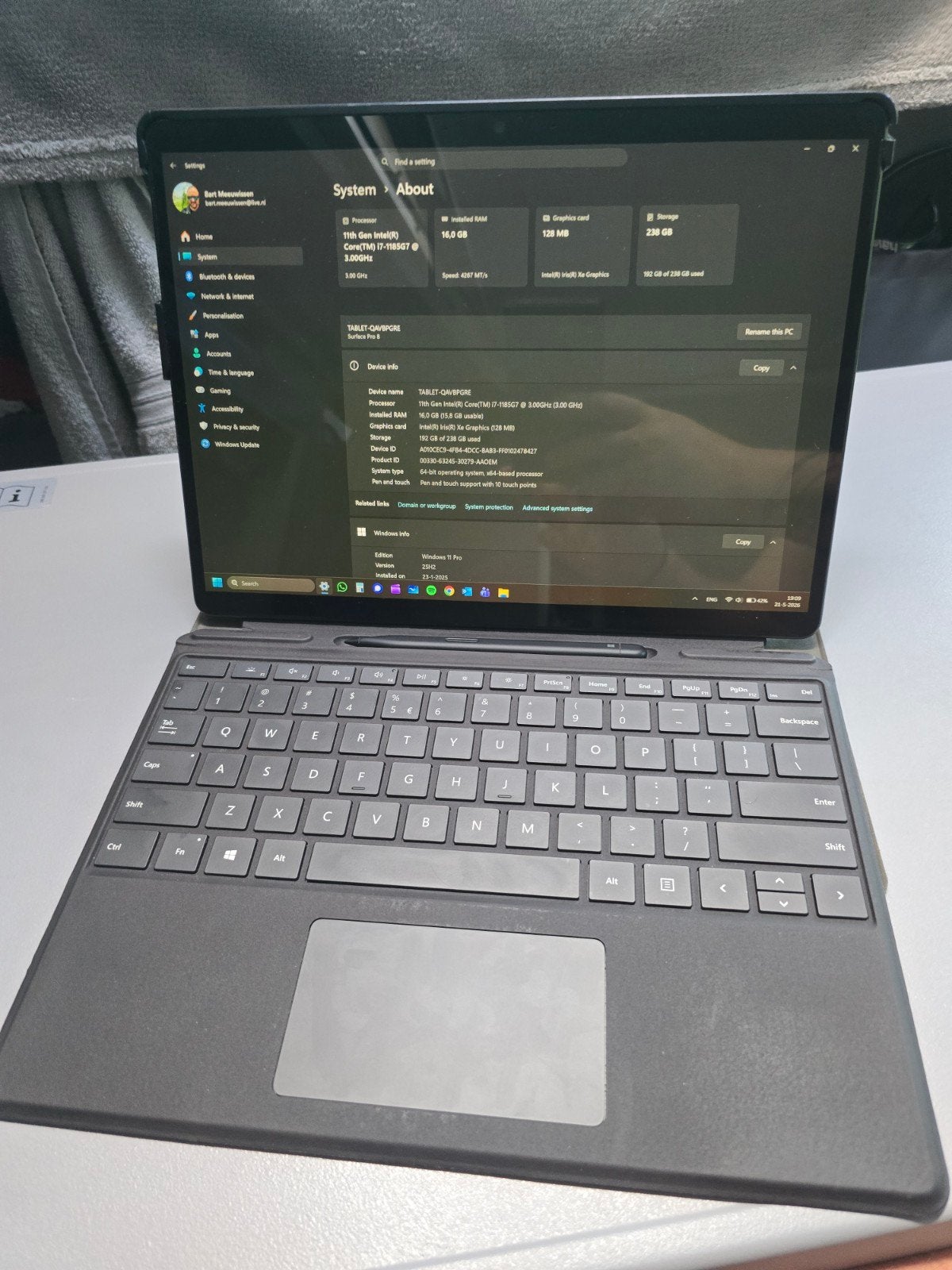 Microsoft surface pro 8 / 256GB /  i7 met slim pen, Computers en Software, Ophalen, 256 GB of meer, 13 inch, 8 GB