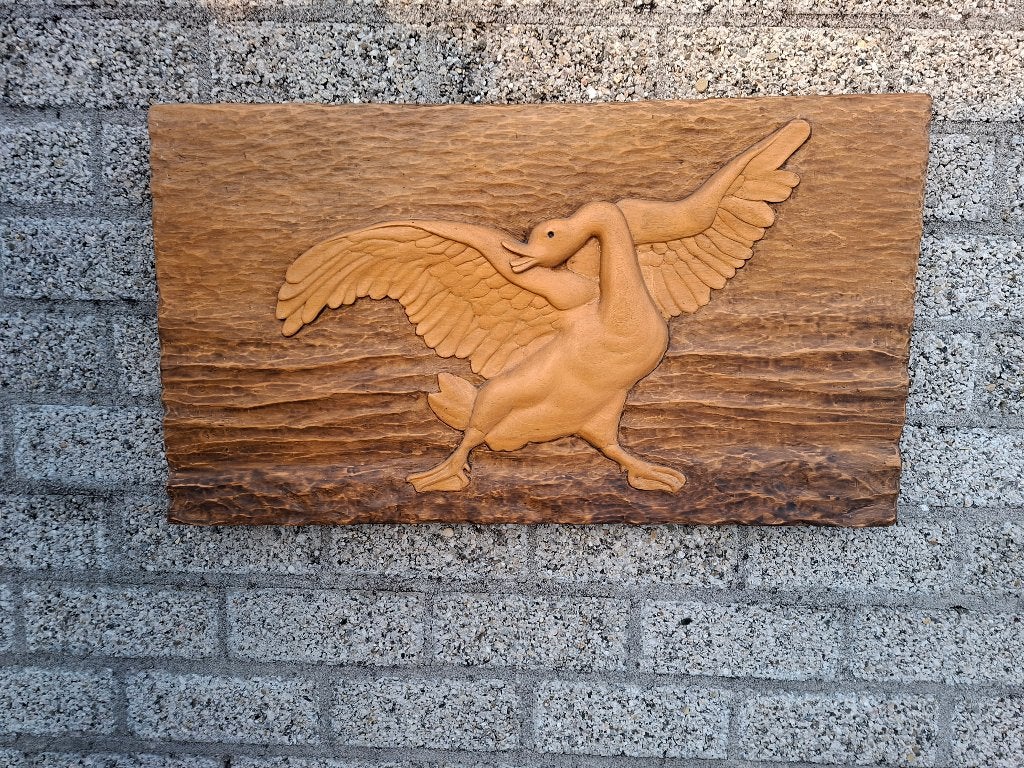 handwerk handgemaakte wanddecoratie zwaan, Ophalen of Verzenden, Houtsnijwerk
