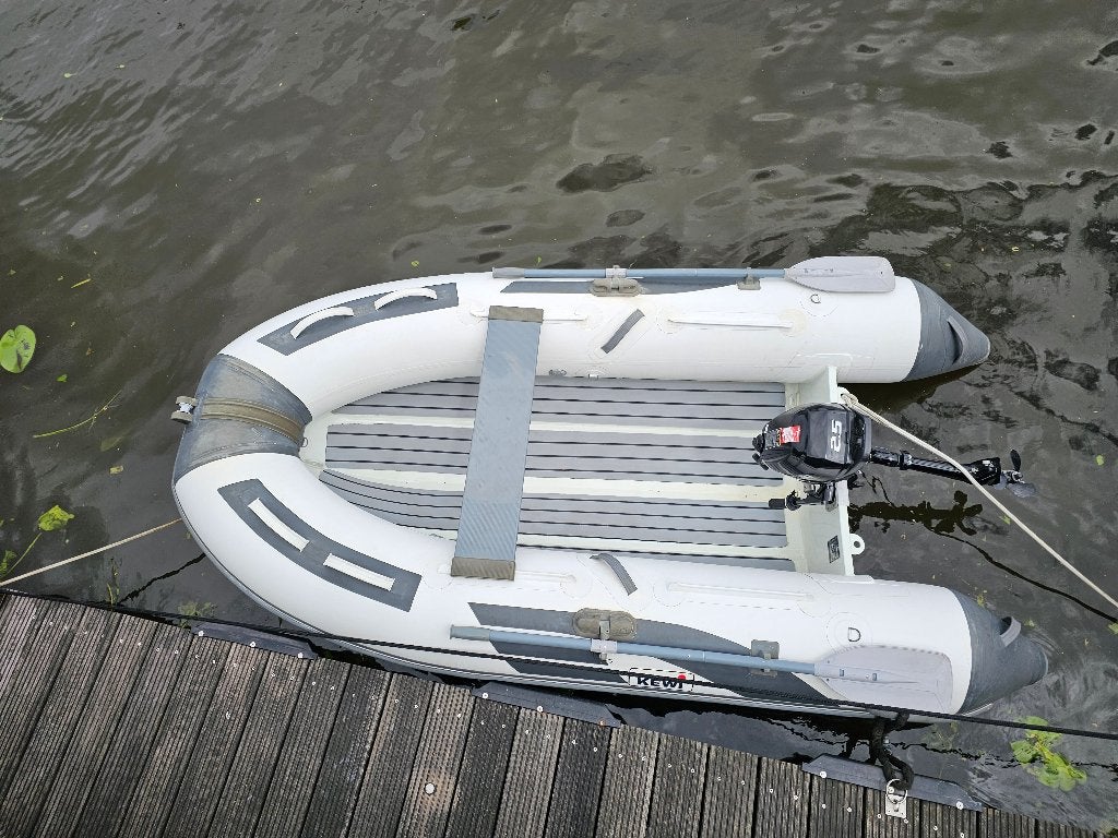 Rib boot Kewi alu bodem incl motor, Watersport en Boten, Rubberboten, Ophalen, Aluminium, Gebruikt, Inclusief motor