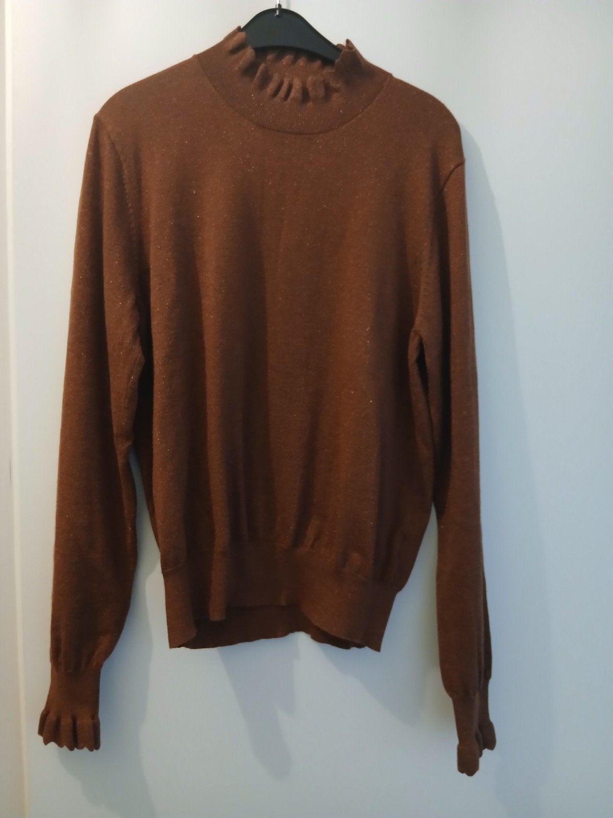 Anna van Toor XXL trui met roezelboorden, Kleding | Dames, Maat 46/48 (XL) of groter, Ophalen of Verzenden, Gedragen, Bruin