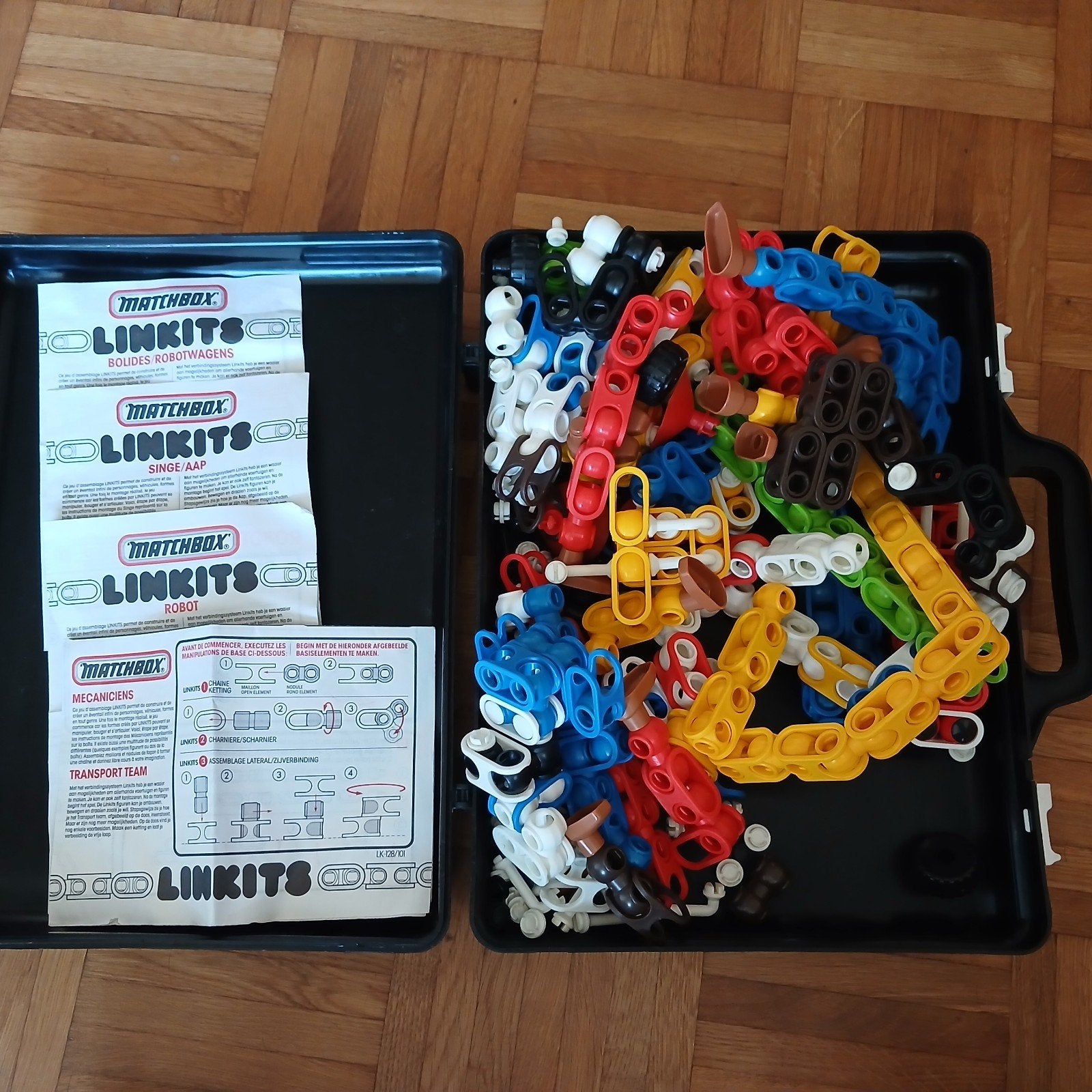 Matchbox Linkits Bouwsets met Handleidingen en Koffer, Ophalen of Verzenden, Gebruikt
