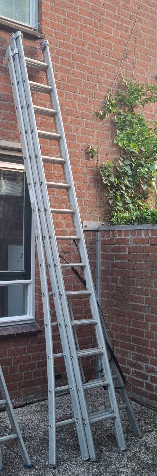 3-delige ladder 14 sporen heavy-duty, Ophalen, 4 meter of meer