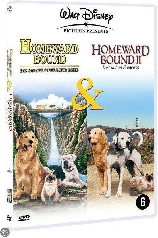 Homeward Bound 1+2 The Incredible Journey (2xDVD BOX) Disney, Ophalen of Verzenden, Zo goed als nieuw, 1980 tot 2000, Actie en Avontuur