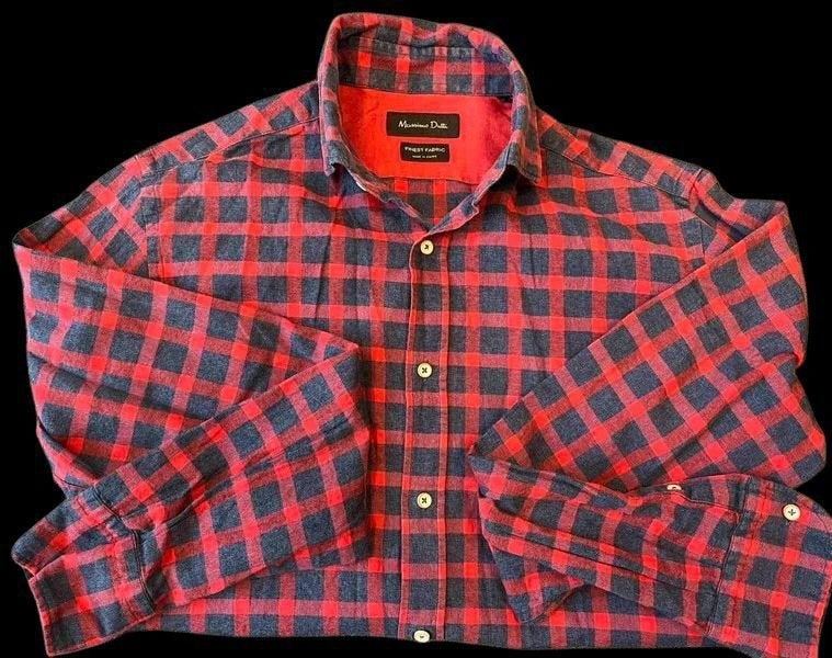 Massimo Dutti geruit overhemd rood/blauw maat S, Halswijdte 38 (S) of kleiner, Ophalen of Verzenden, Zo goed als nieuw, Massimo Dutti