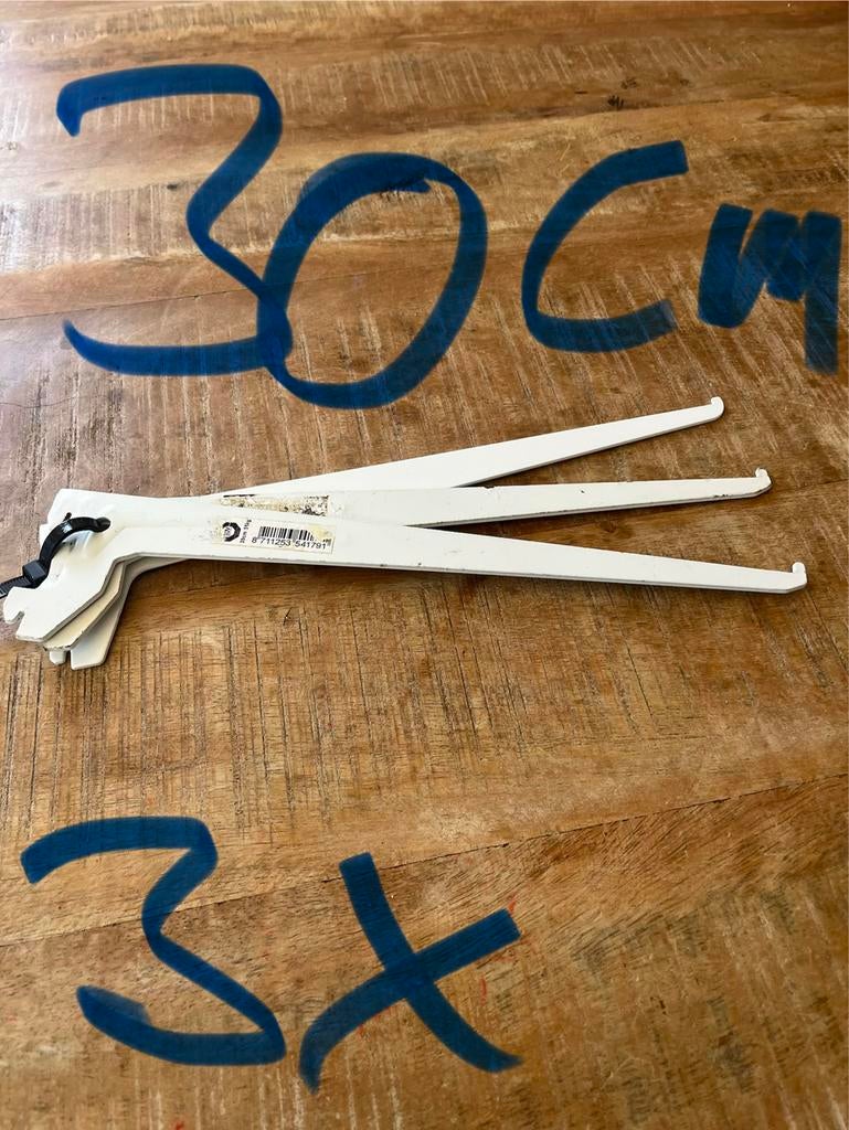 Drager voor wandrail - 3 stuks, 30cm wit, Huis en Inrichting, Woonaccessoires | Wandplanken en Boekenplanken, Ophalen of Verzenden