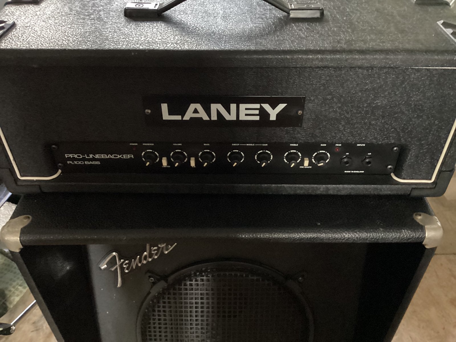 Laney Pro Linebacker PL 100 Bass Fender Sidekick 100 Bass, Ophalen, Zo goed als nieuw, Basgitaar, 100 watt of meer