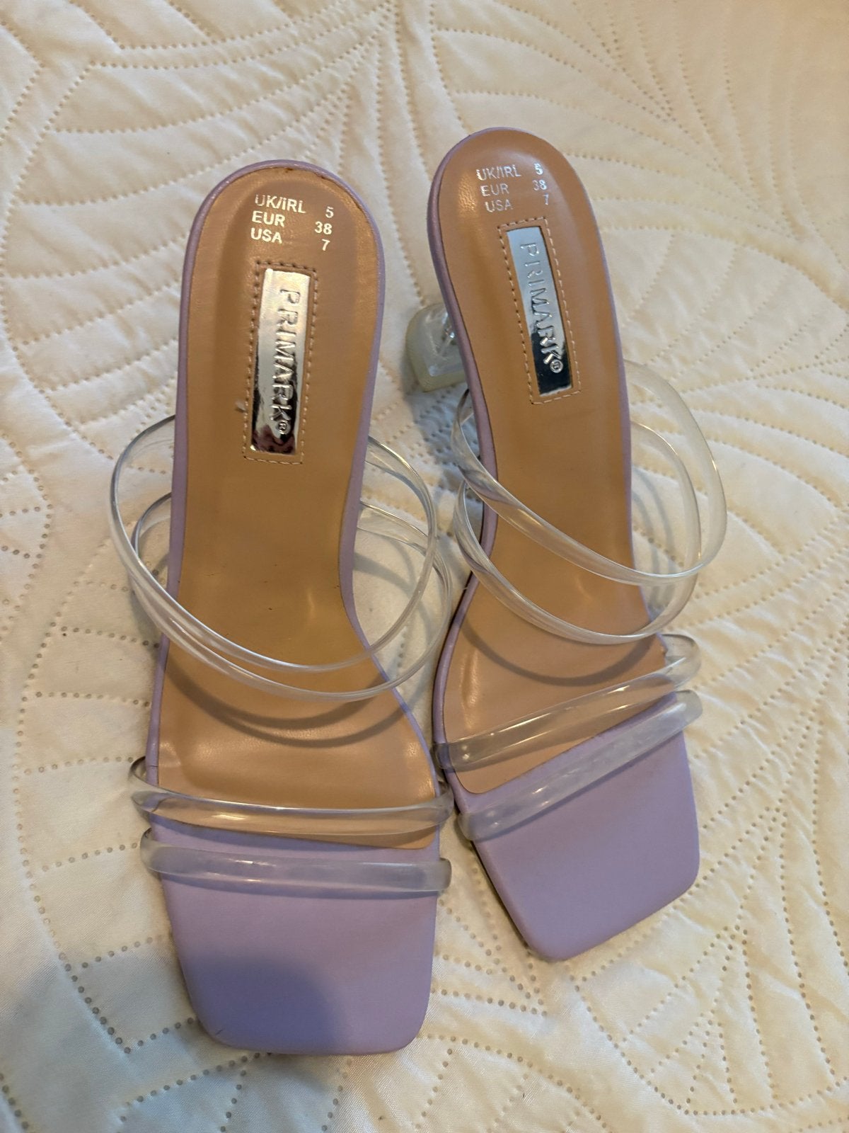 Lila sandalen met doorzichtige bandjes - Primark maat 38, Overige kleuren, Nieuw, Sandalen of Muiltjes, Ophalen of Verzenden