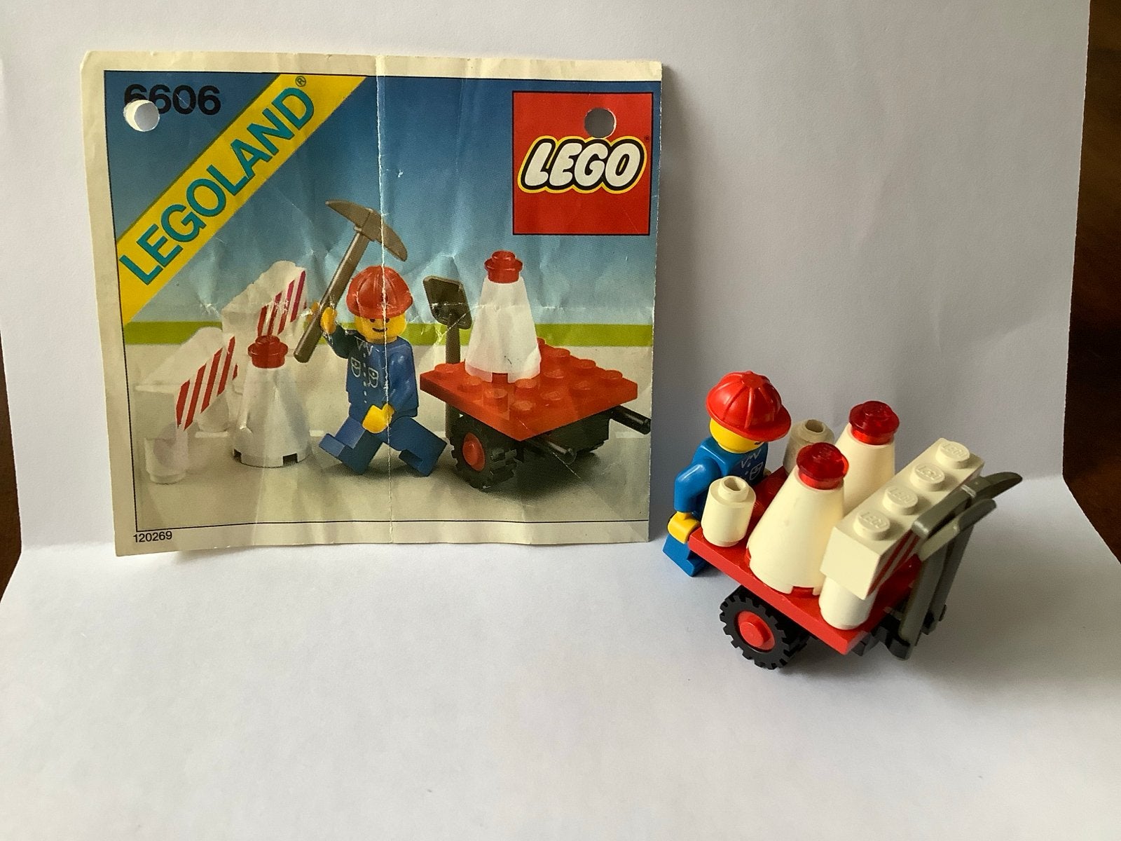 LEGO Legoland 6606: Bouwvakker met kruiwagen (1980), Gebruikt, Lego, Ophalen of Verzenden, Compleet