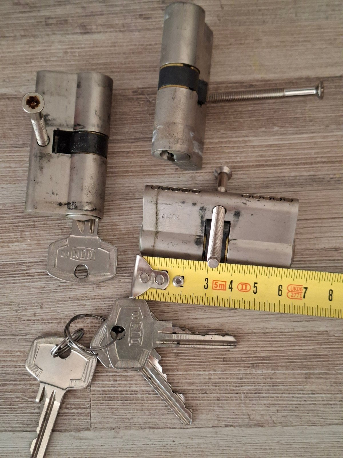 set gelijksluitende cilindersloten, Ophalen, Rvs, Slot