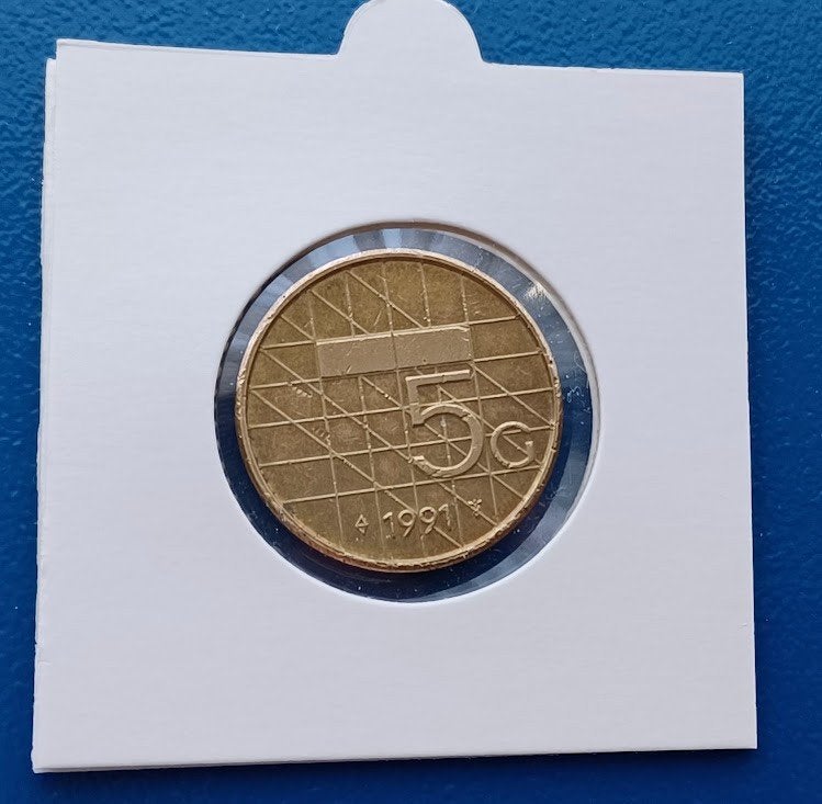 5 Gulden 1991 - Beatrix, Ophalen of Verzenden, Koningin Beatrix, 5 gulden, Losse munt