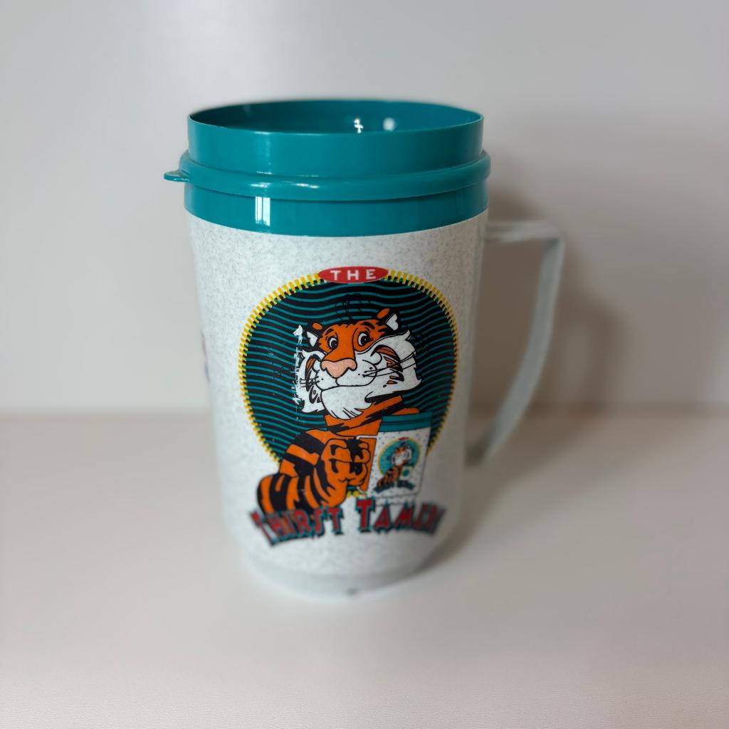 Vintage Exxon Tiger Thirst Tamer Thermobeker, Overige materialen, Ophalen of Verzenden, Zo goed als nieuw, Overige stijlen