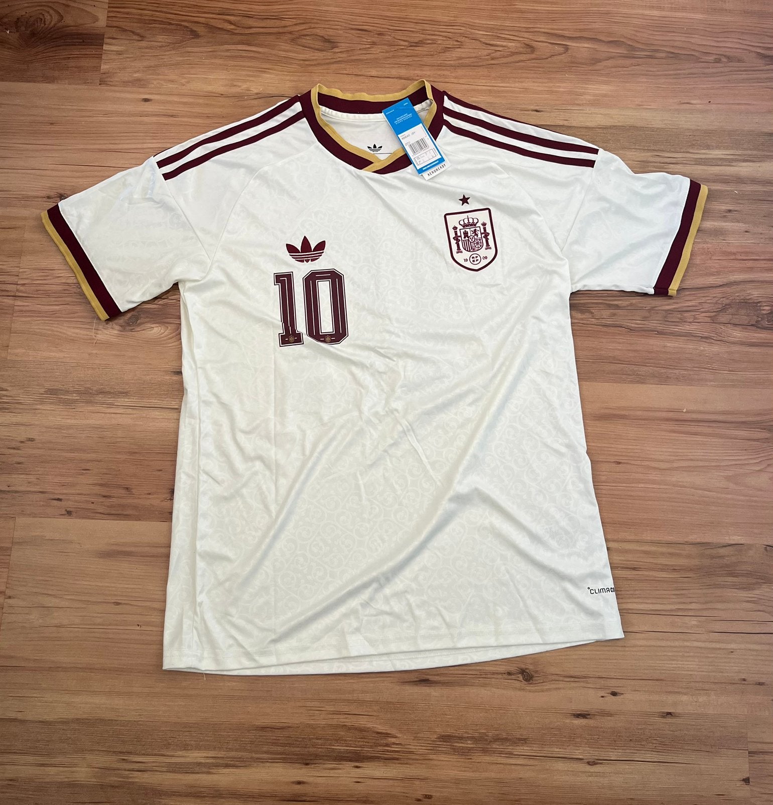 Adidas Spanje Thuisshirt Lamine Yamal #10 - Maat L, Maat 52/54 (L), Wit, Nieuw, Ophalen of Verzenden
