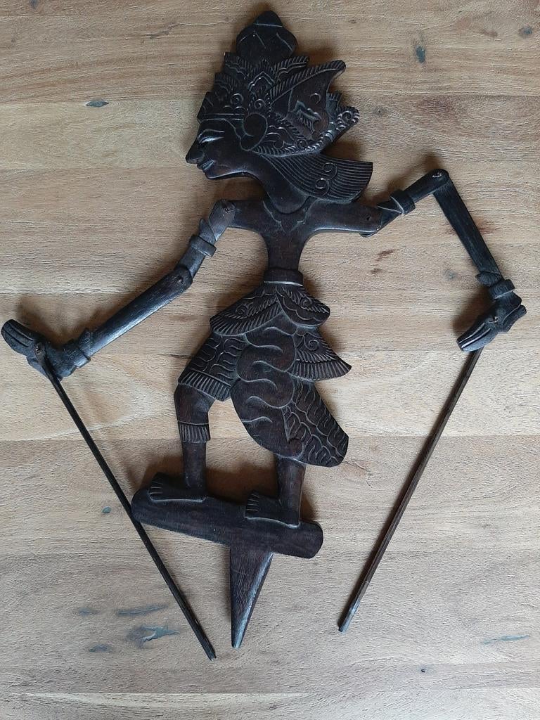 Vintage Wayang Golek Houten Schaduwpop - Indonesië, Ophalen of Verzenden