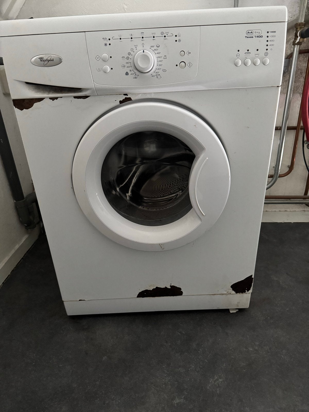 Whirlpool Texas 1400 Wasmachine - Gebruikt, 6 tot 8 kg, Ophalen, Gebruikt, 85 tot 90 cm