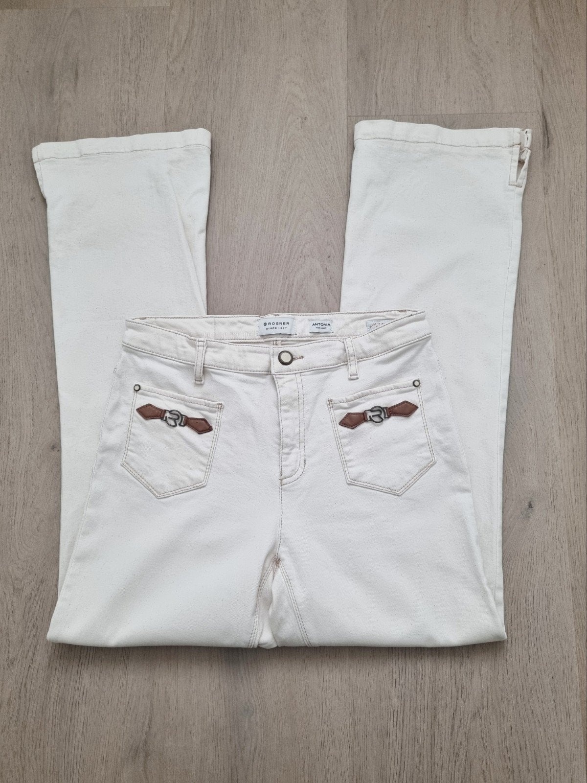 Rosner Antonia Mid Waist Jeans -Crème, Verzenden, Beige, Zo goed als nieuw, Maat 36 (S)