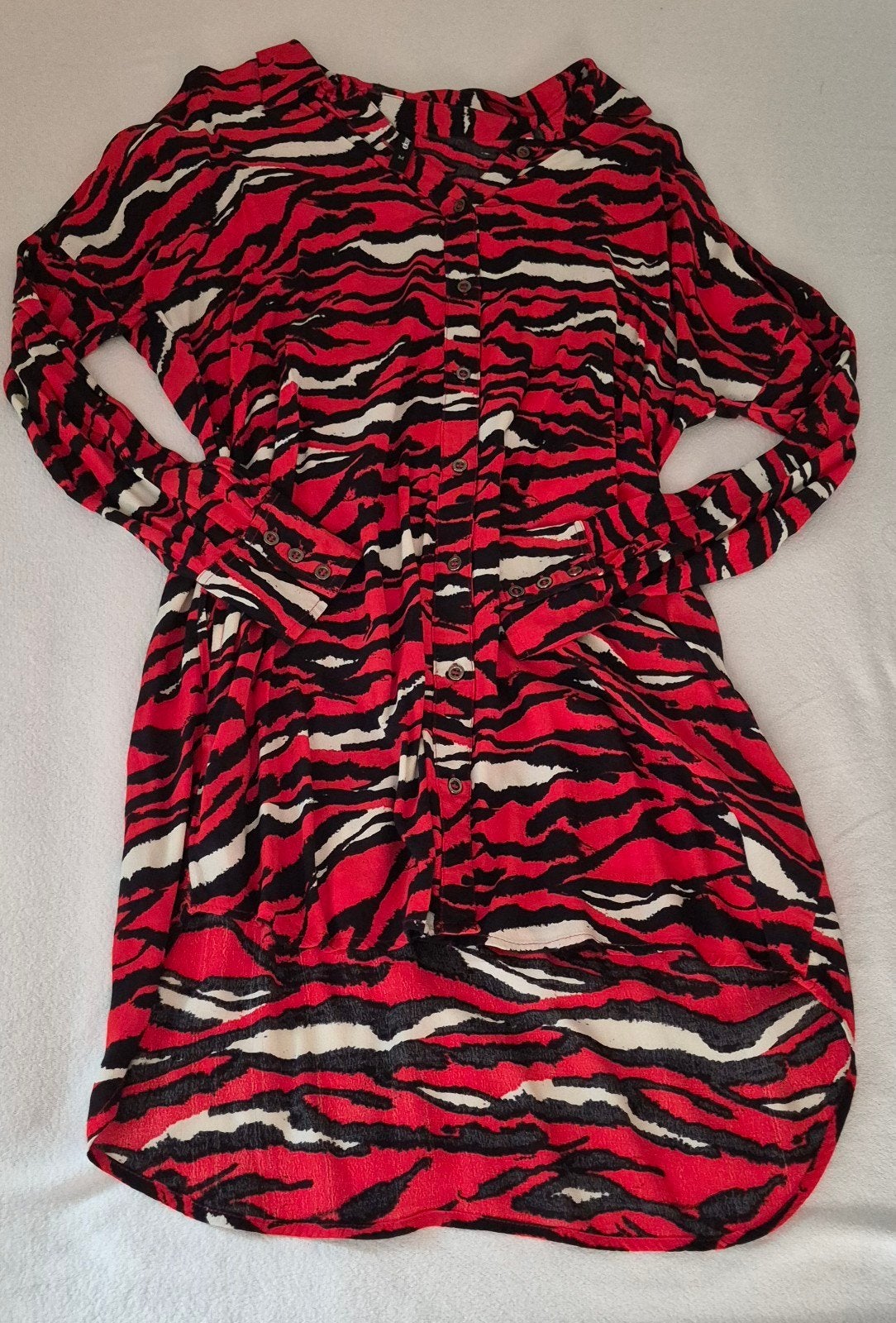 Eksept Blousejurk met Zebraprint - Rood/Zwart/Wit, Maat 38/40 (M), Meerkleurig, Ophalen of Verzenden, Zo goed als nieuw