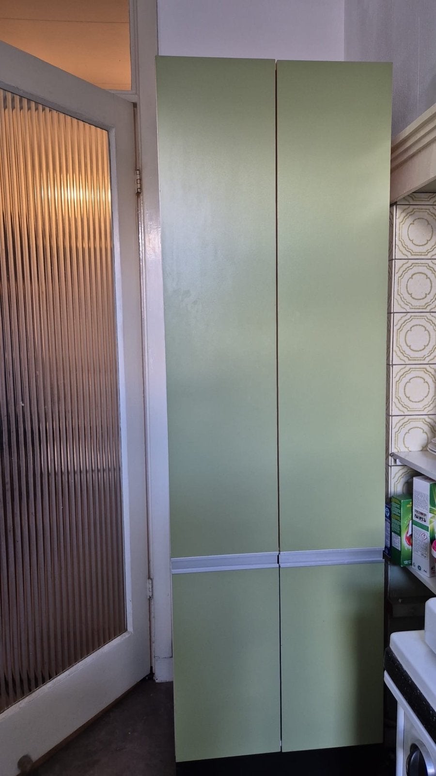 Grote groene voorraadkast met planken, Ophalen, Overige materialen, Gebruikt, 200 cm of meer