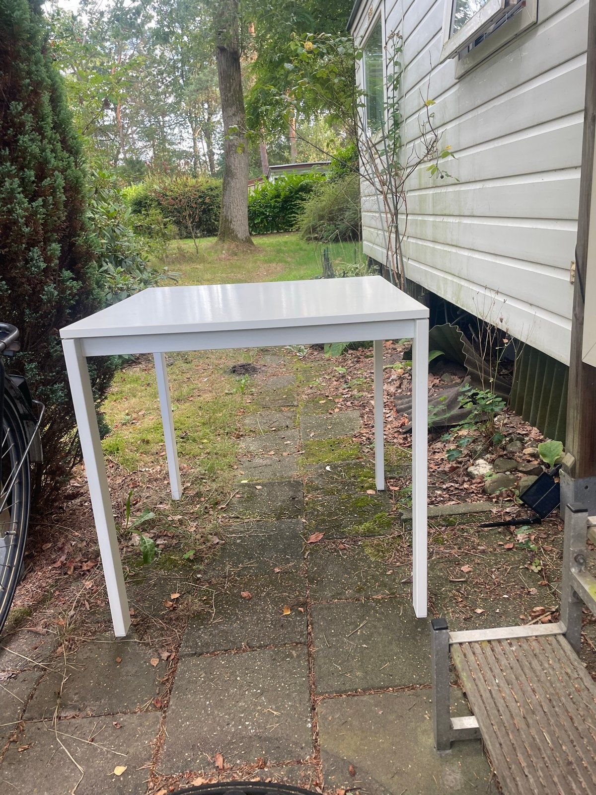 IKEA Melltorp eettafel/bureautafel wit, Ophalen, Gebruikt, Vierkant, Tot twee personen