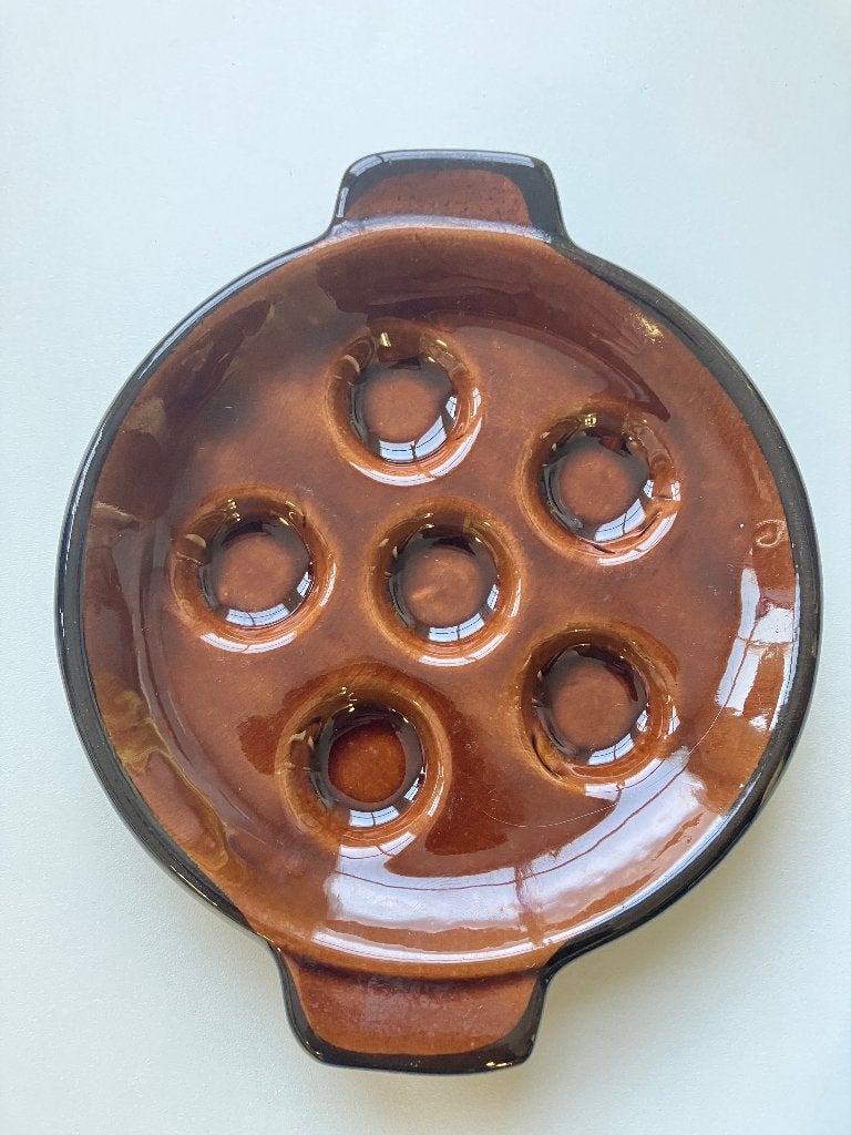Set van 2 vintage escargot borden – jaren ’70, Ophalen of Verzenden