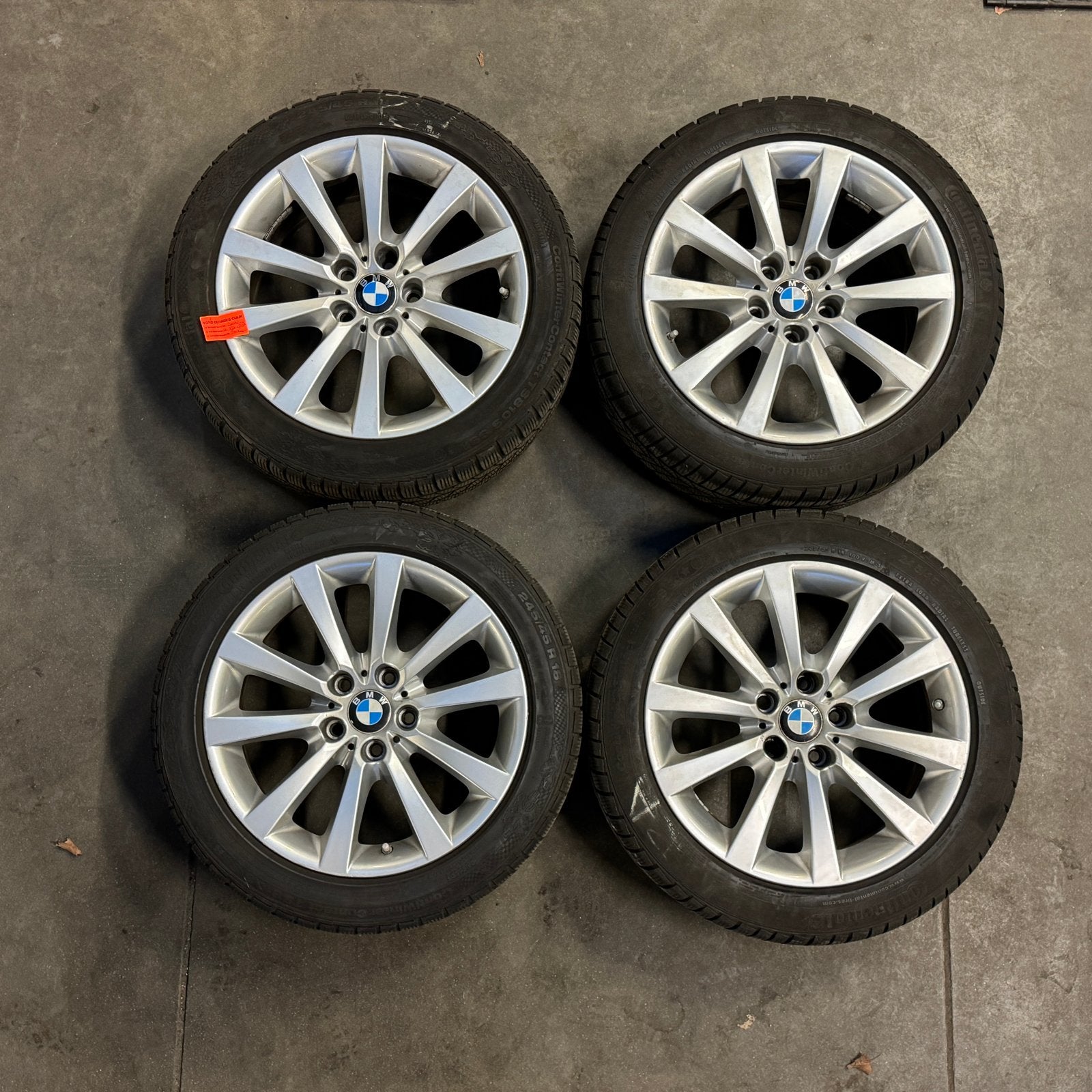 Originele BMW 5-Serie F10-11 Winterset 225/60 R18, Ophalen, 18 inch, Gebruikt, Banden en Velgen