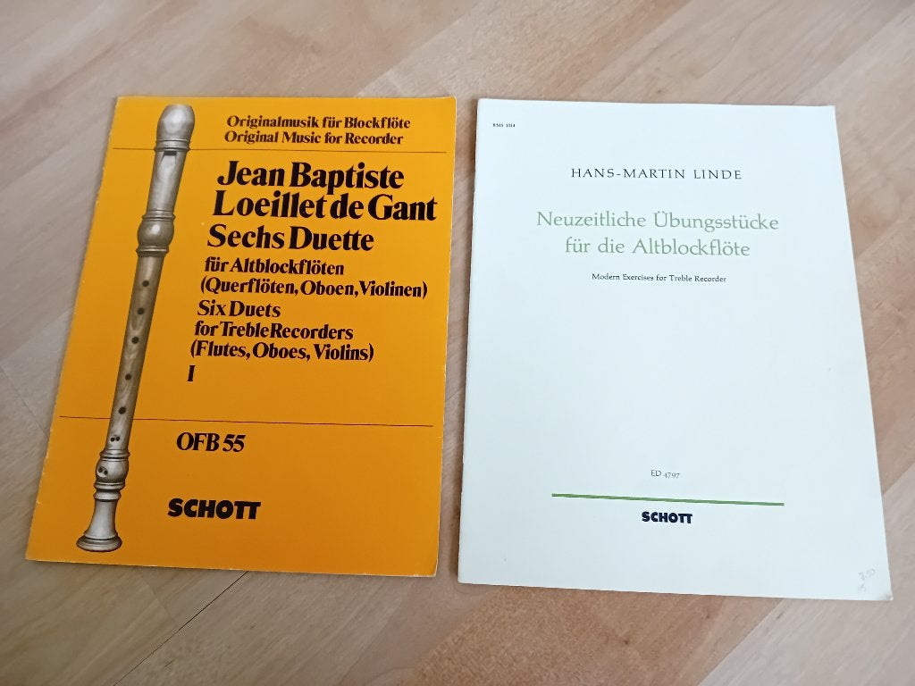 Bladmuziek (altblok) fluit, duetten en oefenstukken, Gebruikt, Dwarsfluit of Piccolo, Klassiek, Overige soorten
