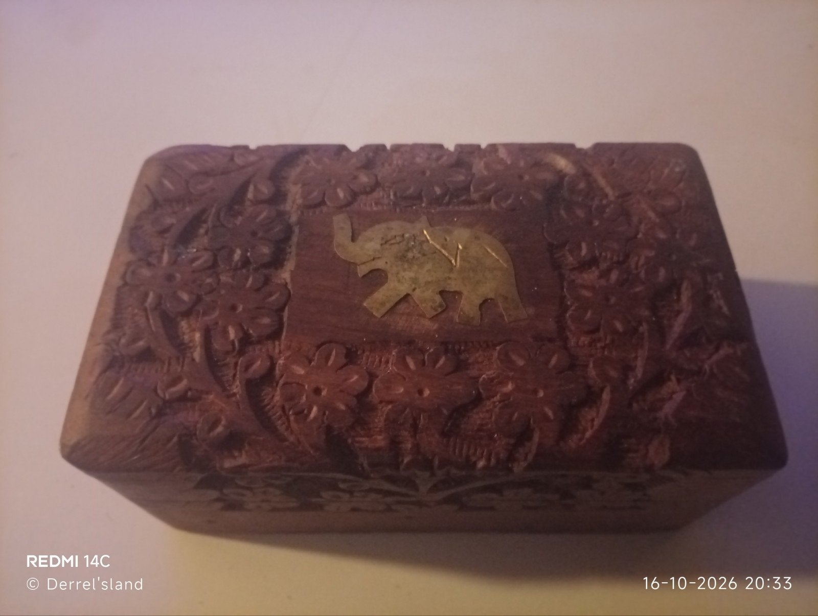 antieke houten opberg kistje, Antiek en Kunst, Ophalen of Verzenden